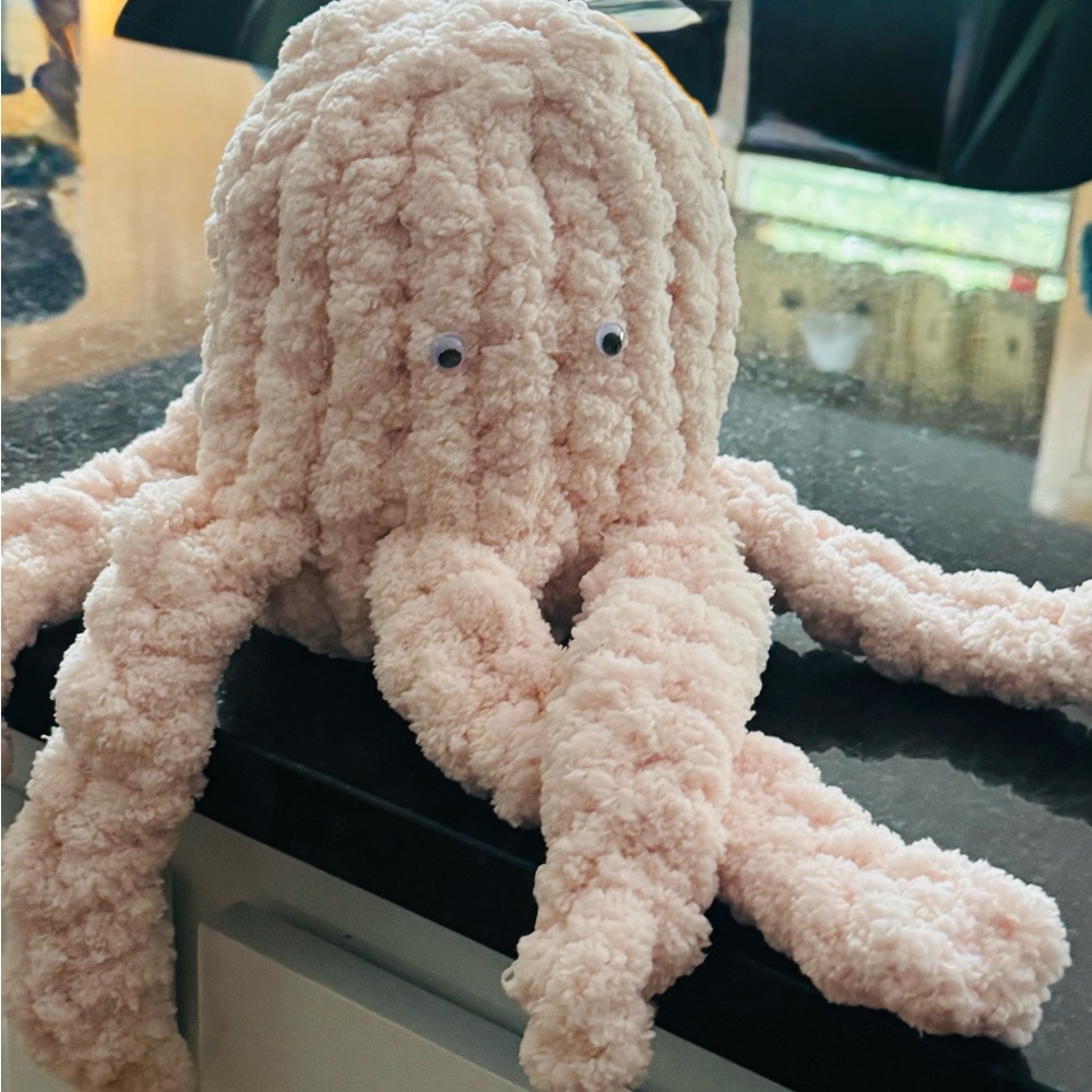 Plush Pink Octopus Home Accent